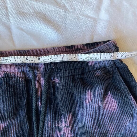 Purple Black Tie-Dye Corduroy Jogger Pants XS 100% Cotton (Teddy Fresh) - Picture 9 of 12